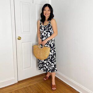 LOFT Forget Me Not Ponte Seamed Midi Dress Size 10